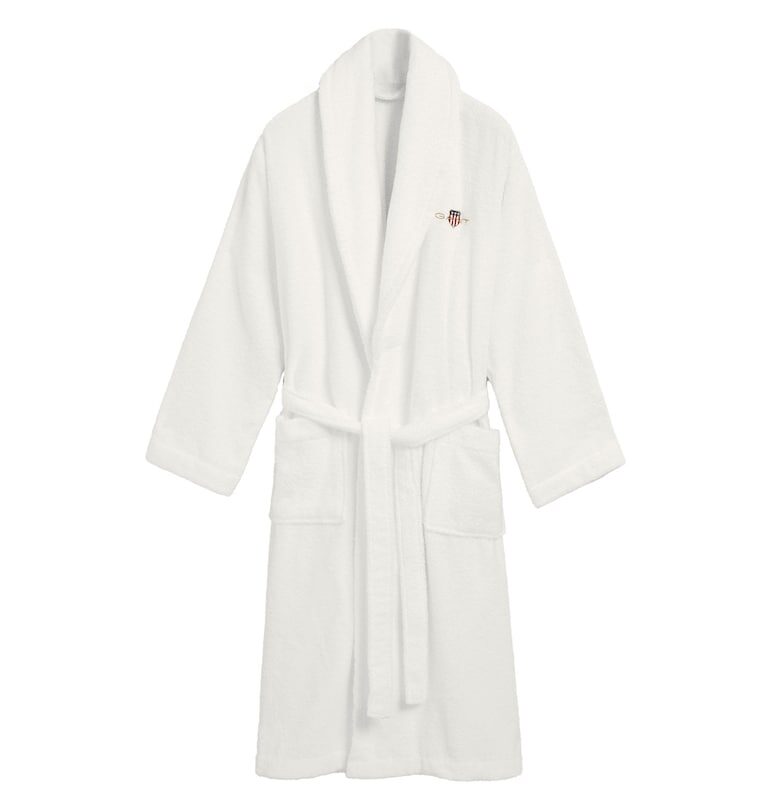 Унисекс халат за баня Archive Shield с колан - Бял Gant