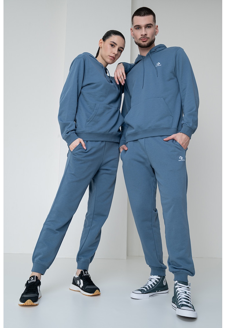 Унисекс худи Go-To с връзка - Бял/Прашно синьо Converse