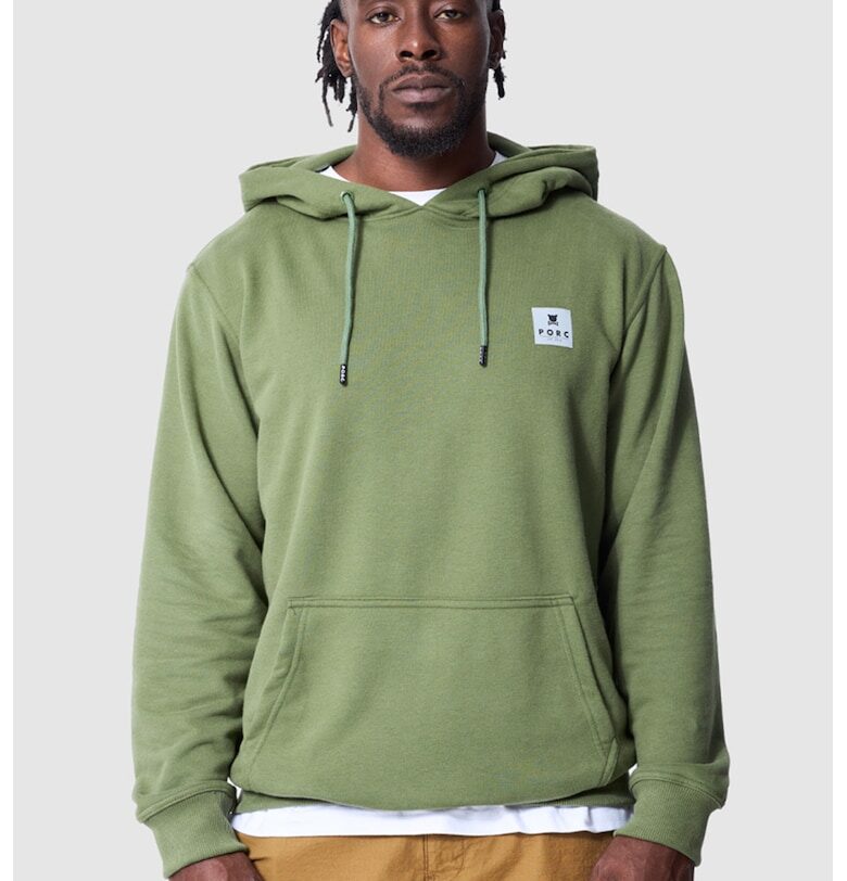 Унисекс худи с джоб кенгуру - Зелени аспержи PORC
