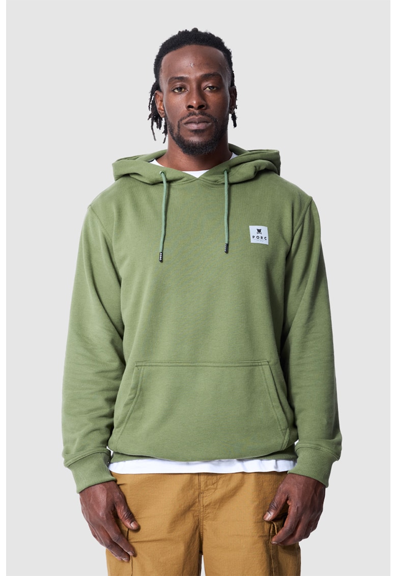 Унисекс худи с джоб кенгуру - Зелени аспержи PORC