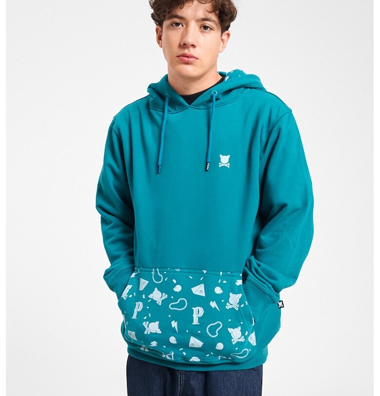 Унисекс худи с джоб тип кенгуру - Петролно синьо PORC