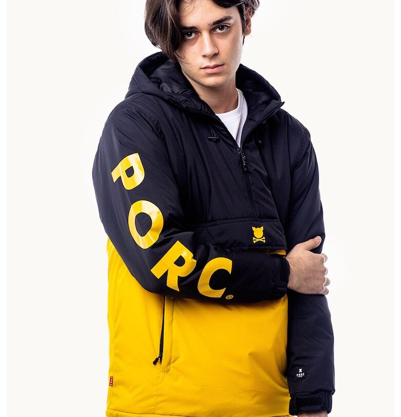 Унисекс яке Apex с цепка с цип - Черен/Шафраново жълто PORC