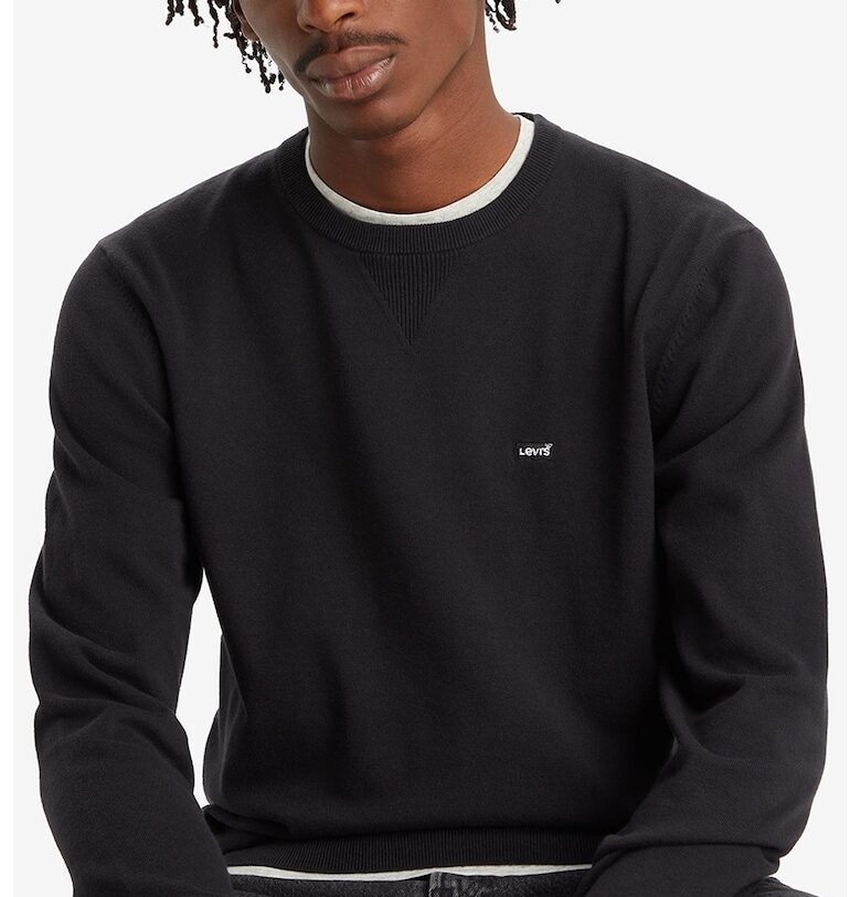 Фино плетен пуловер Housemark - Бял/Черен Levis