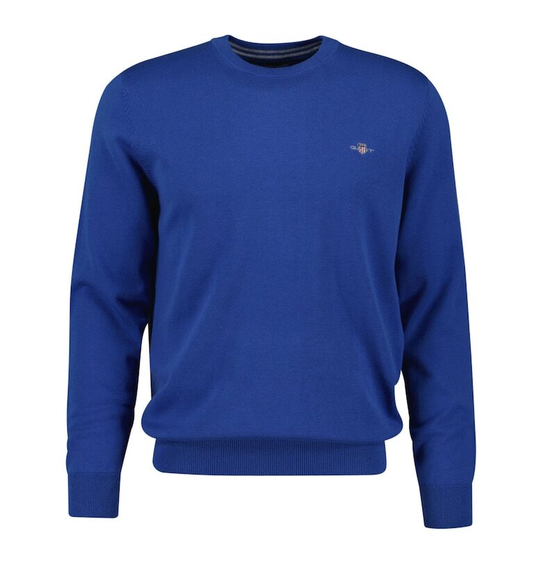 Фино плетен пуловер с овално деколте - Червен/Светло сив/Син Gant