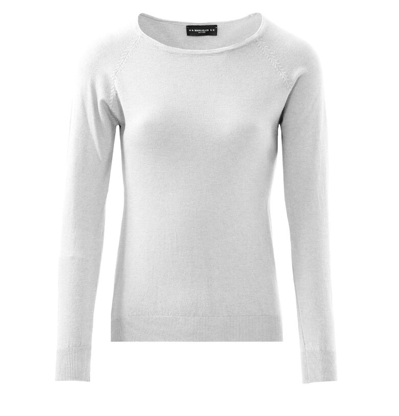 Фино плетен пуловер с ръкави реглан - Бял Marc Ellis