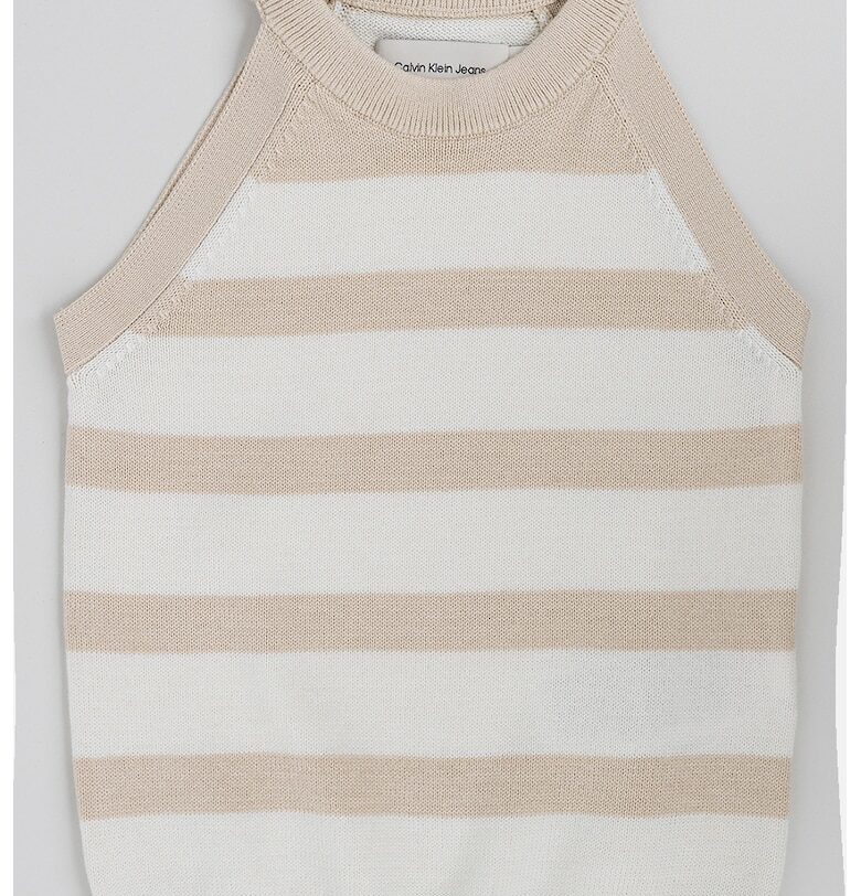 Фино плетен топ - Слонова кост/Бежов CALVIN KLEIN