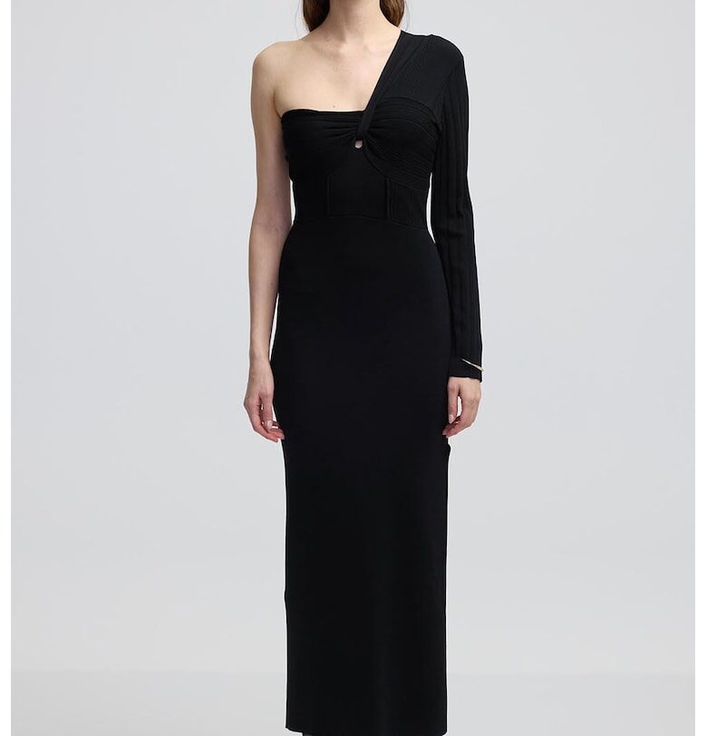 Фино плетена дълга рокля - Избеляло черно Ipekyol