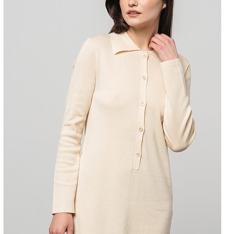 Фино плетена къса рокля - Крем Stefanel