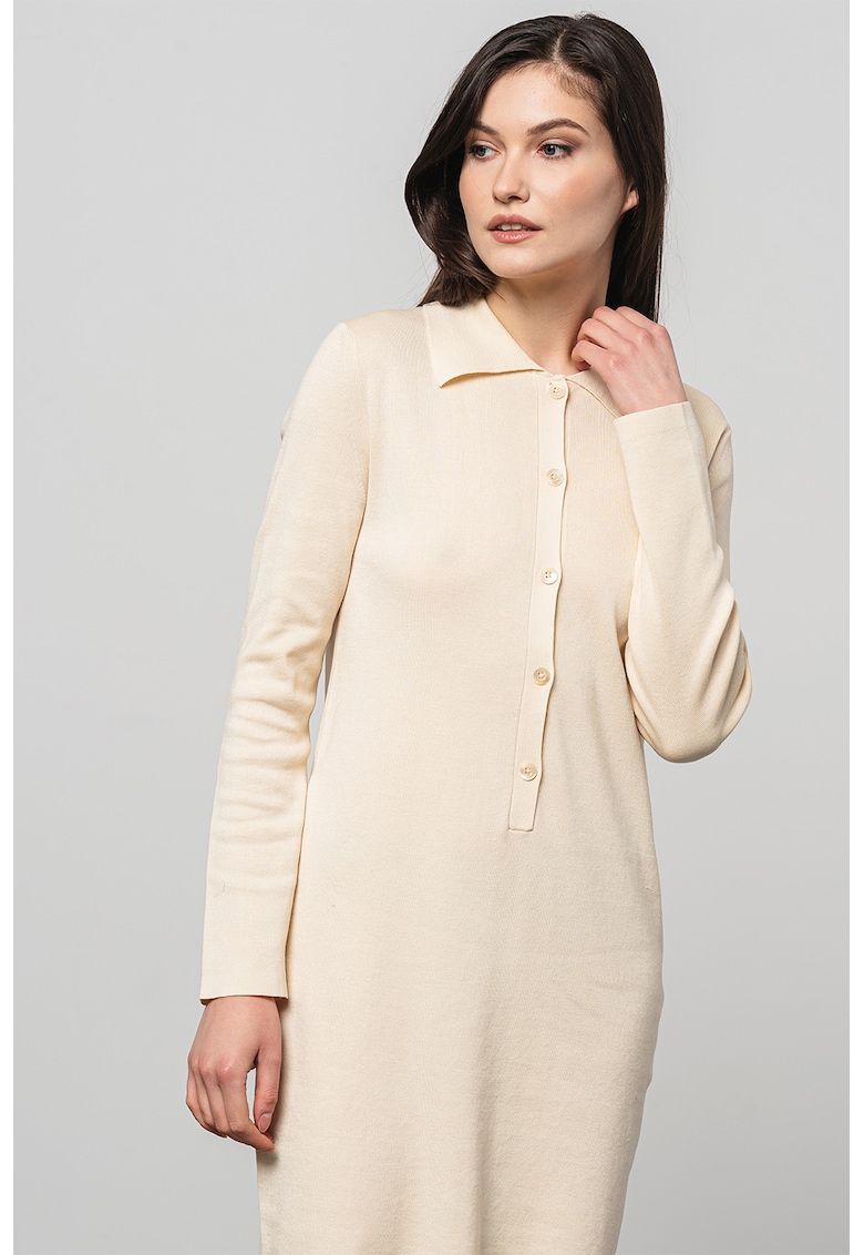 Фино плетена къса рокля - Крем Stefanel