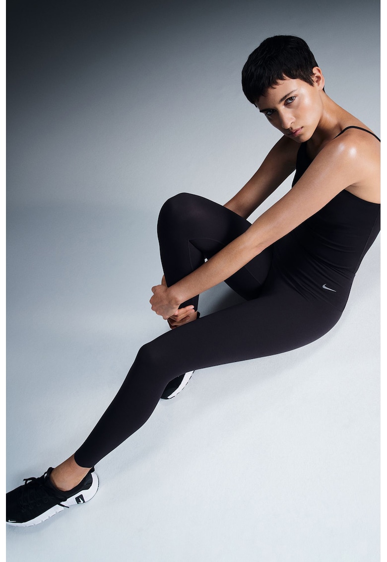 Фитнес клин с висока талия и светлоотразителен детайл - Черен Nike