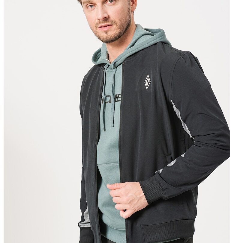 Фитнес суитшърт с цип Skechweave и скосени джобове - Черен Skechers