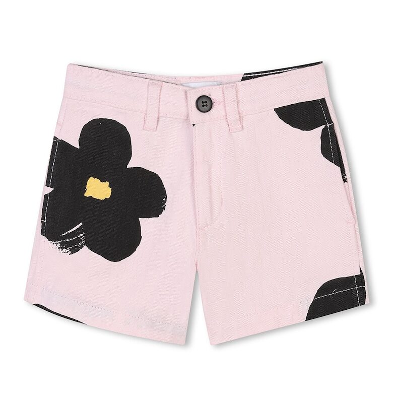 Флорален дънков къс панталон - Черен/Бледо розово Marc Jacobs