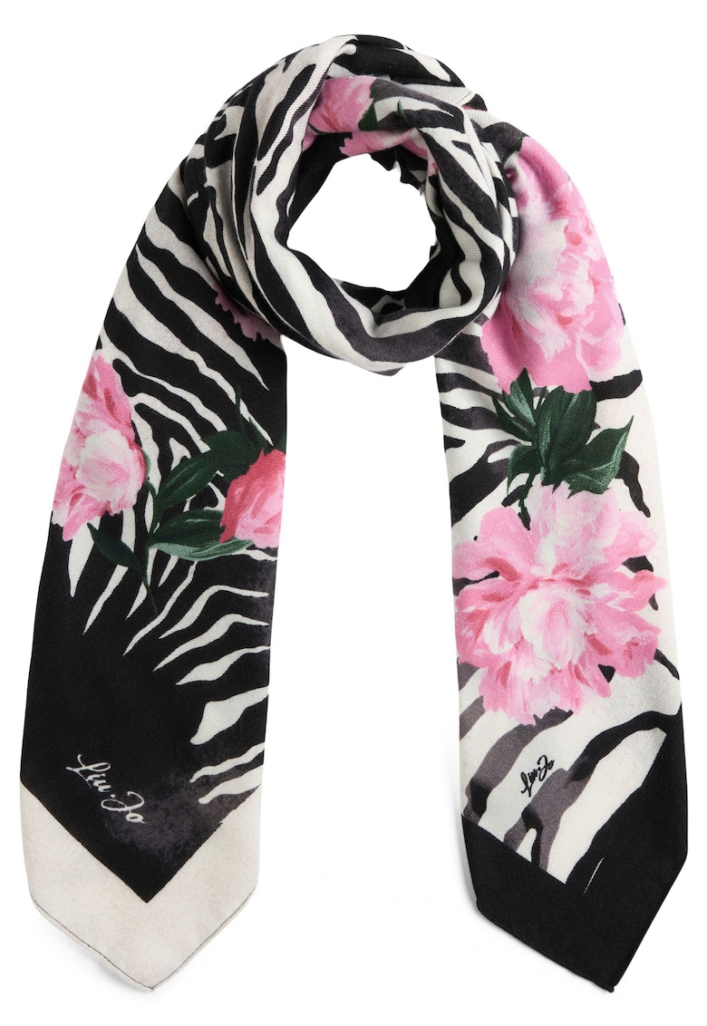 Флорален шал - Черен/Розово Liu Jo