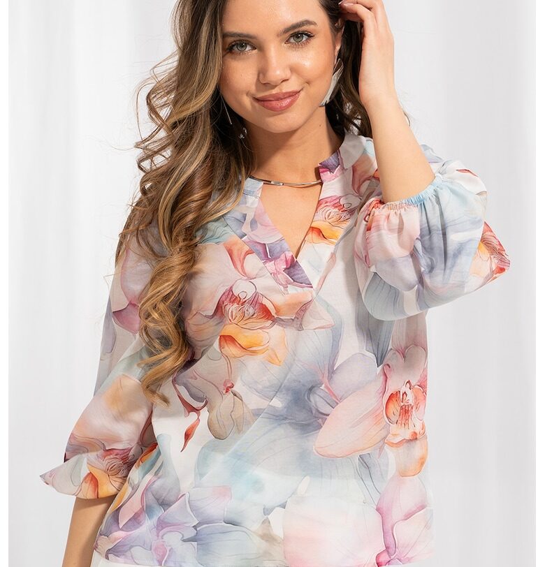 Флорална блуза Luigia - Бледооранжев/Лилав/Син Hermosa