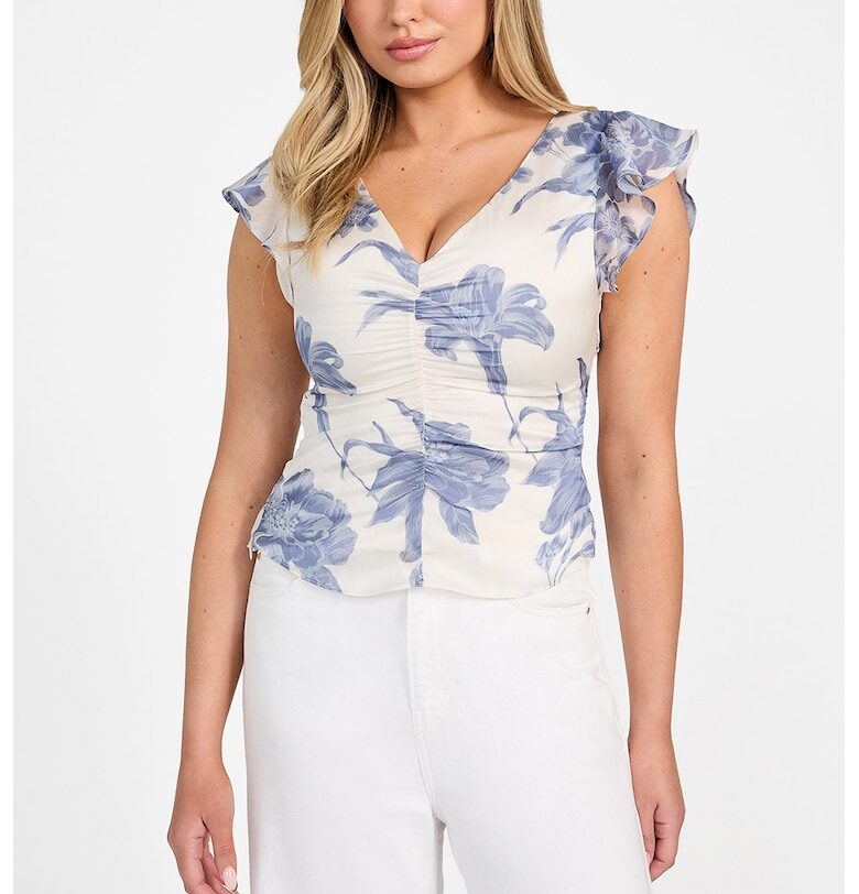 Флорална блуза - Бял/Лавандула GUESS