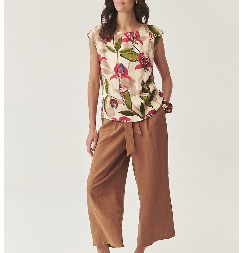 Флорална блуза - Зелен/Тъмночервен/Светло бежово Tatuum