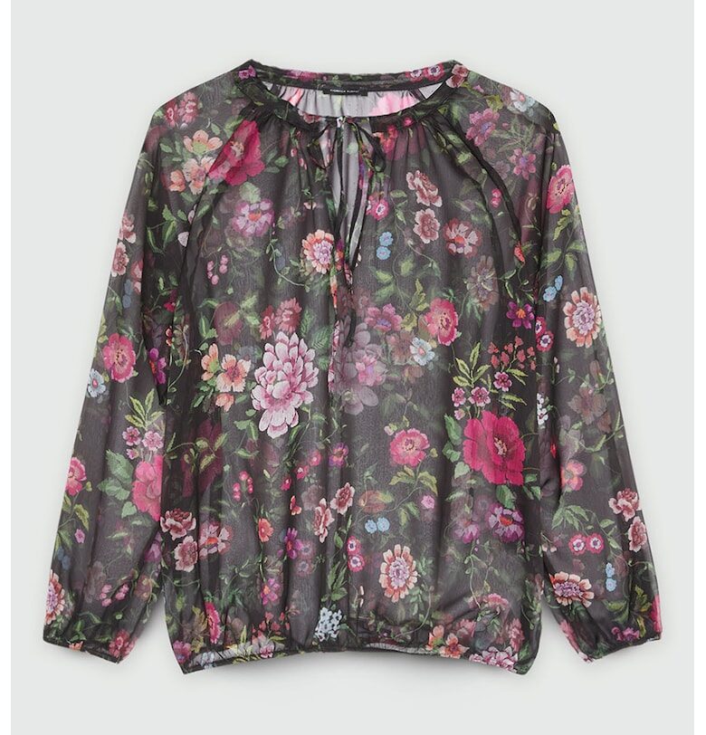 Флорална блуза с дълги ръкави - Червен/Зелен/Черен Fiorella Rubino