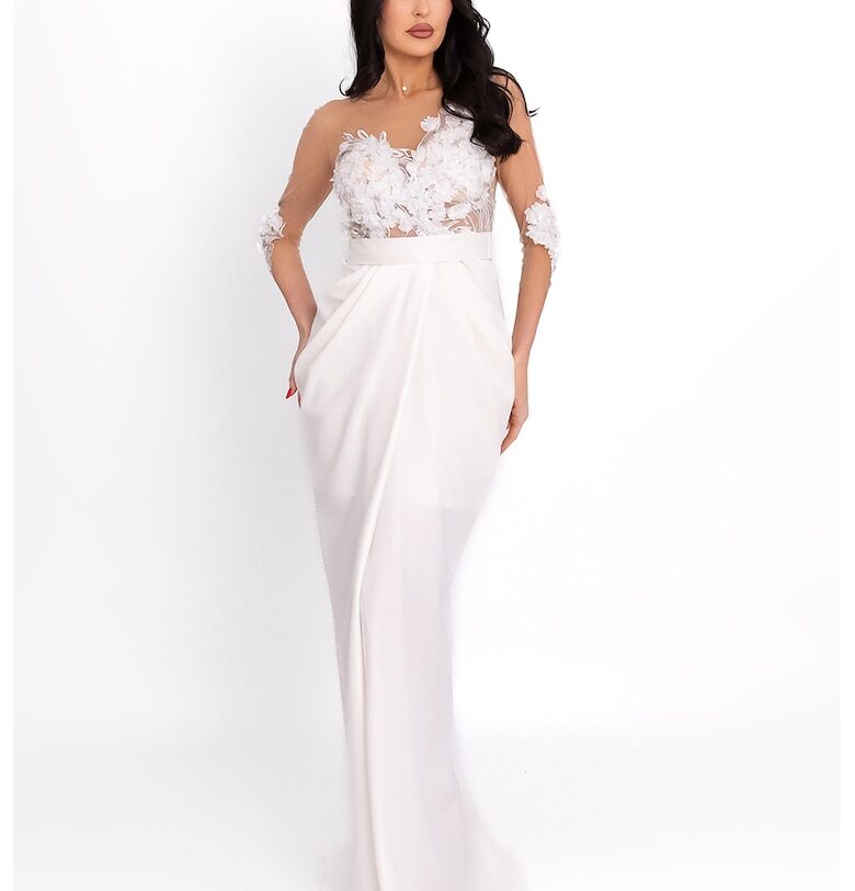 Флорална булчинска рокля - Бял Acob a porter