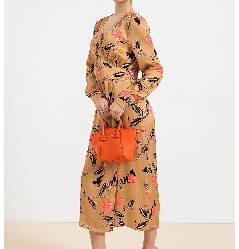 Флорална миди пола - Яркорозово/Избеляло черно/Бежов Stefanel