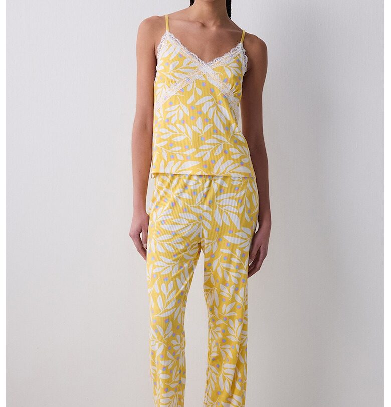 Флорална пижама Emilia - Бял/Жълт Penti