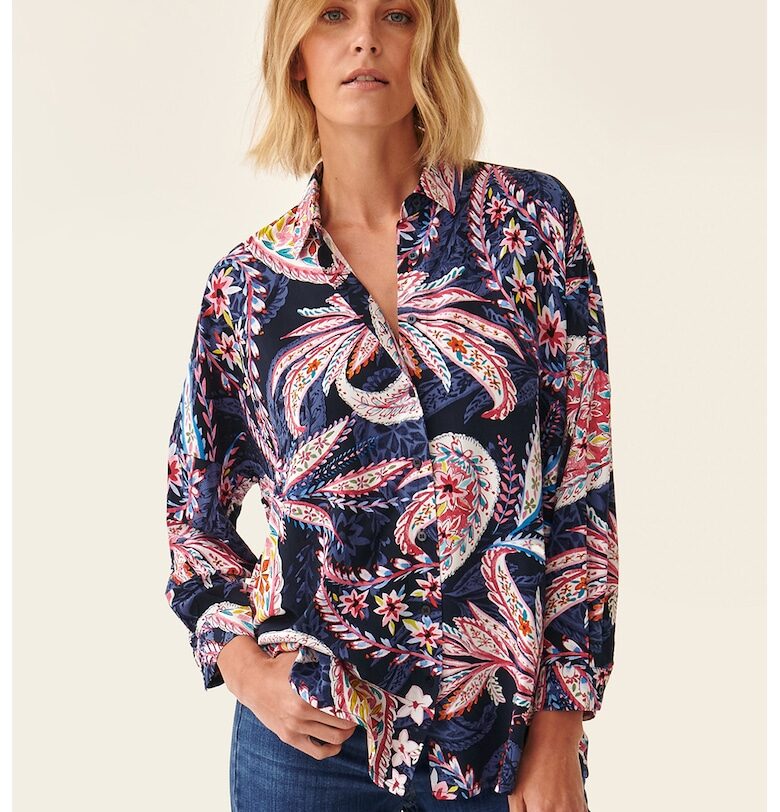 Флорална риза Trikiti с остра яка - Червен/Жълт/Тъмносин Tatuum