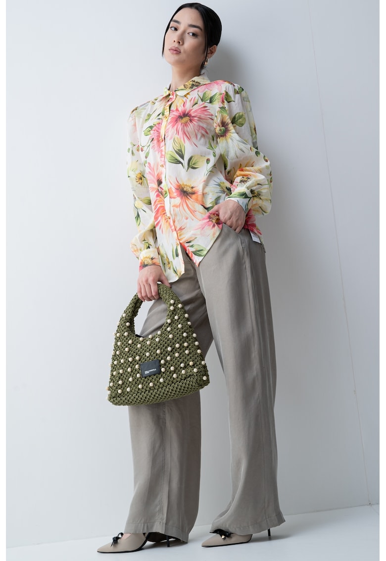 Флорална риза с лен - Многоцветен GUESS