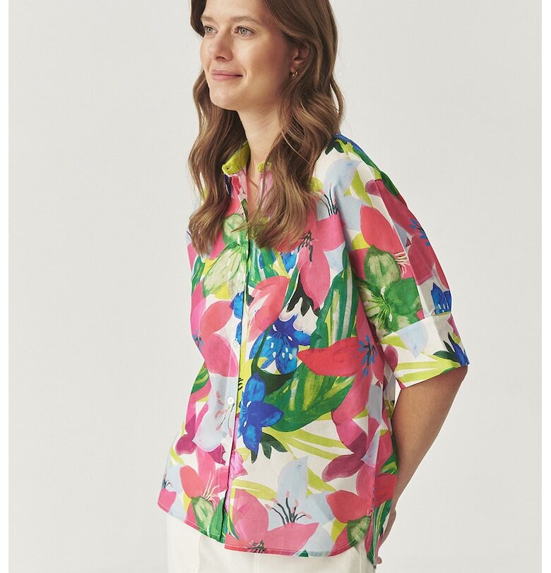 Флорална риза със среднодълги ръкави - Многоцветен Tatuum