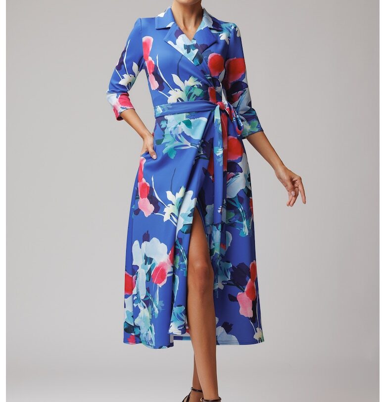 Флорална рокля - Червен/Кралско Синьо concept A trois