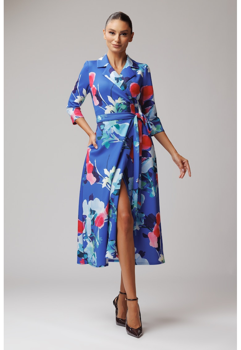 Флорална рокля - Червен/Кралско Синьо concept A trois