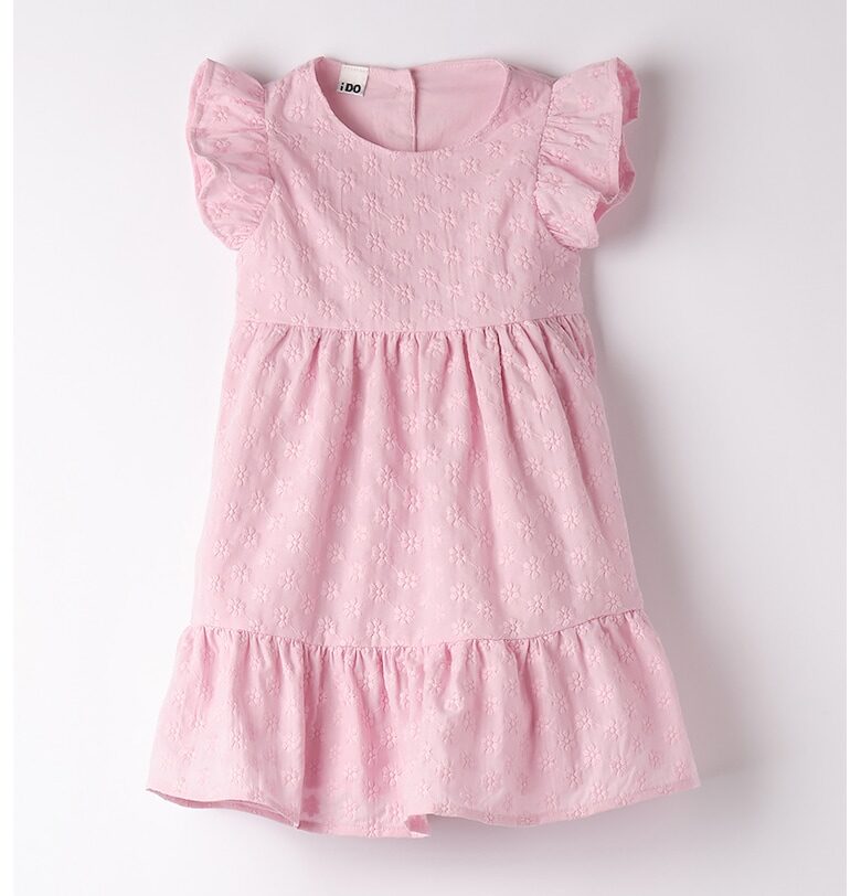 Флорална рокля с набирания - Пастелнорозов IDO