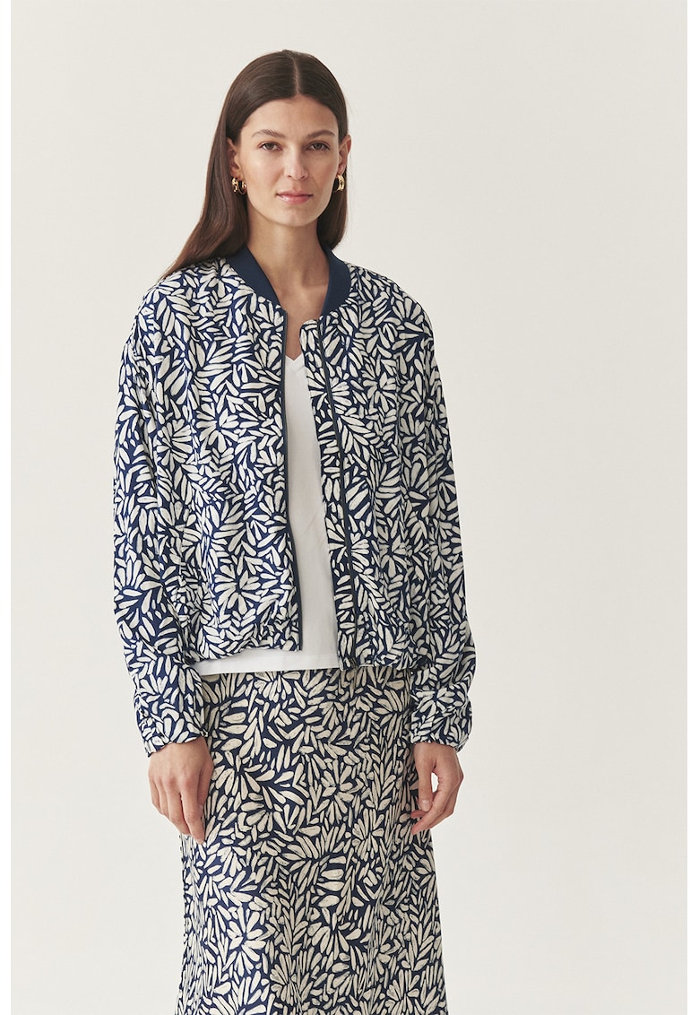 Флорално яке бомбър - Бял/Тъмносин Tatuum