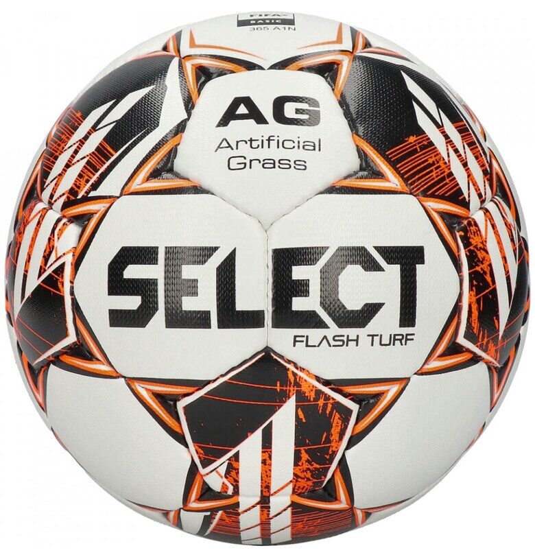 Футболна топка  Flash Turf V23 - Бял/Черен/Оранжев Select