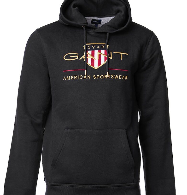 Худи Archive Shield с бродирано лого - Черен Gant
