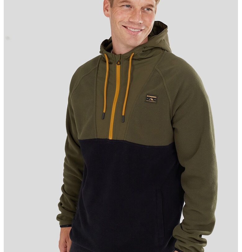 Худи Carlos с къс цип - Черен/Папратово зелено Fundango