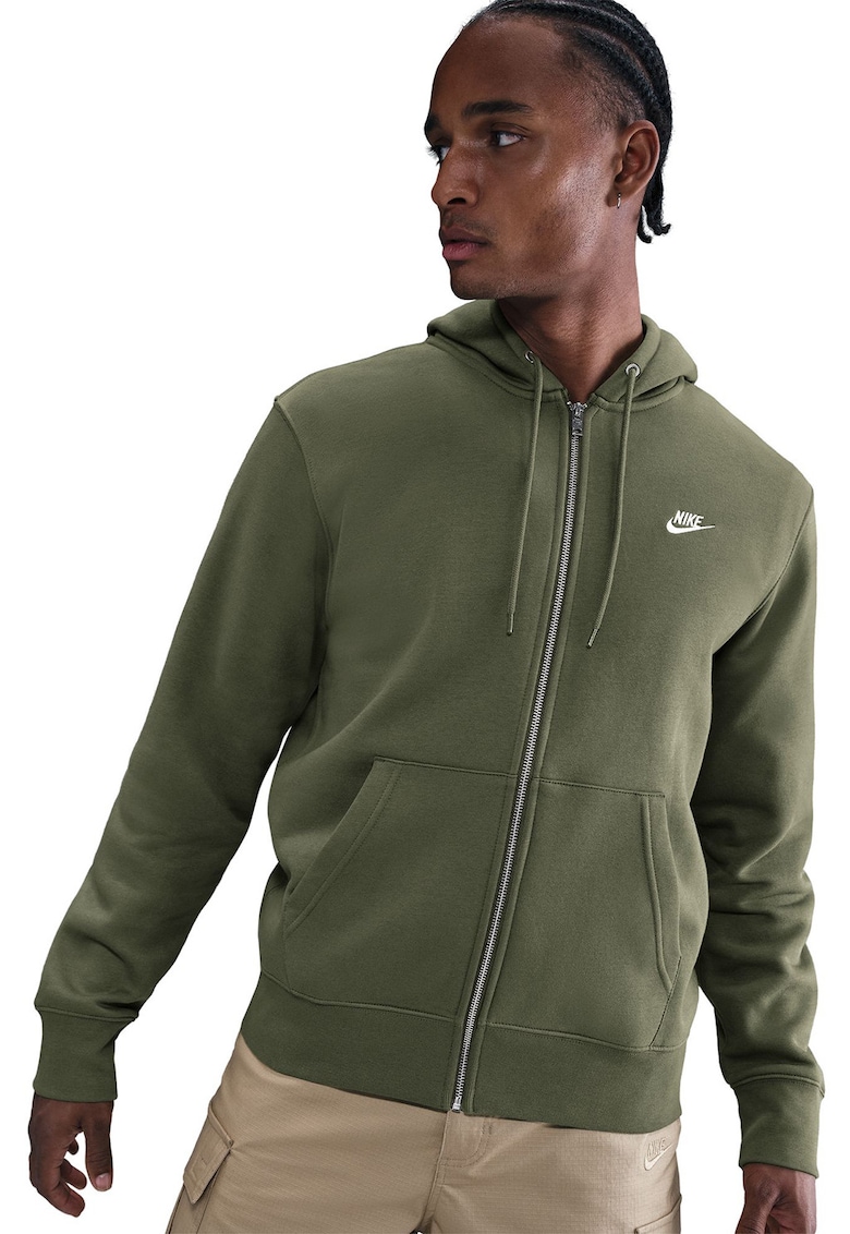 Худи Club с цип и лого - Бледо каки Nike