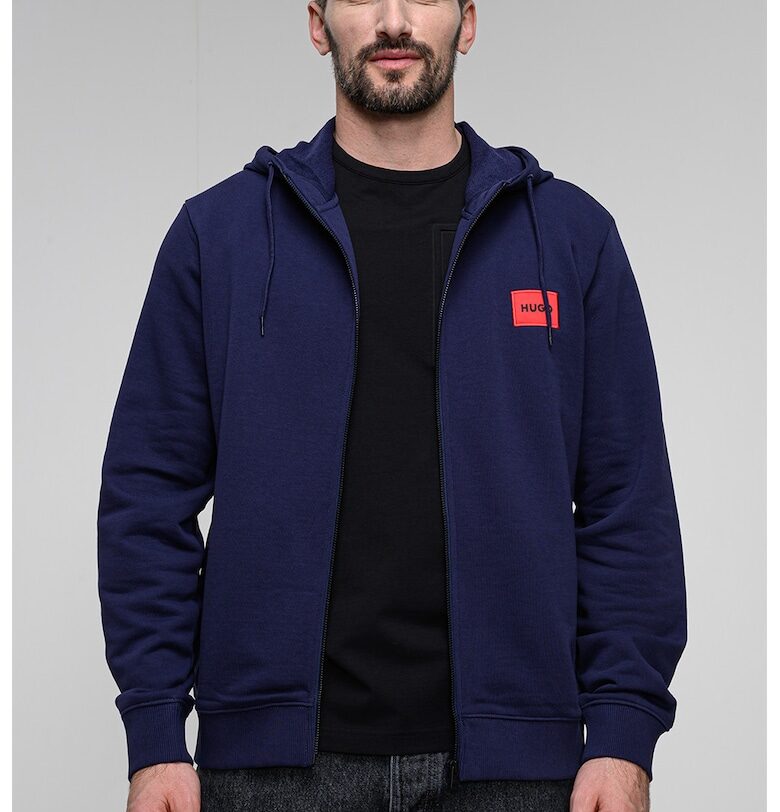 Худи Daple с цип и джобове - Индигово синьо HUGO