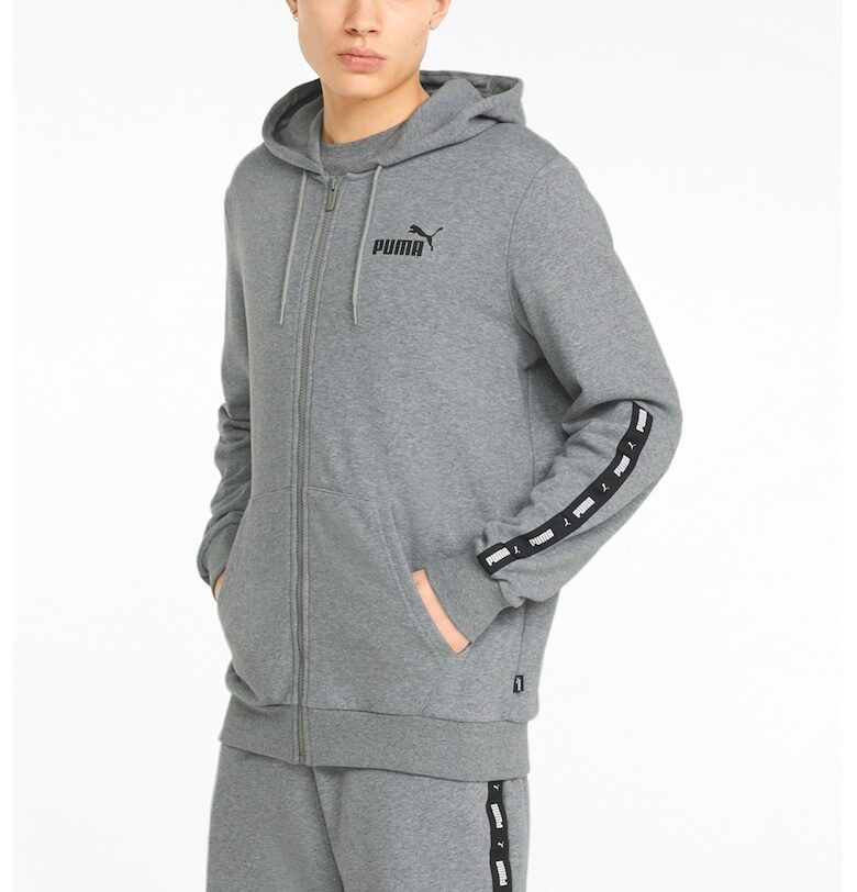 Худи Essential с цип и лого - Сив меланж Puma