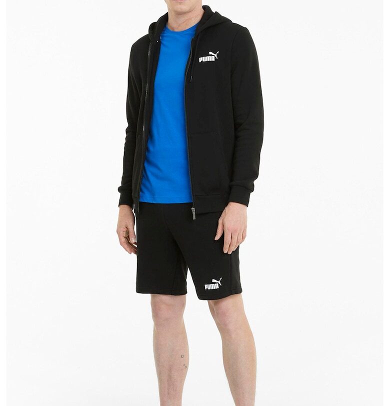 Худи Essentials с лого и цип - Избеляло черно Puma