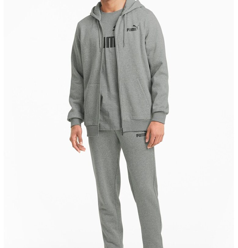 Худи Essentials с лого и цип - Сив меланж Puma