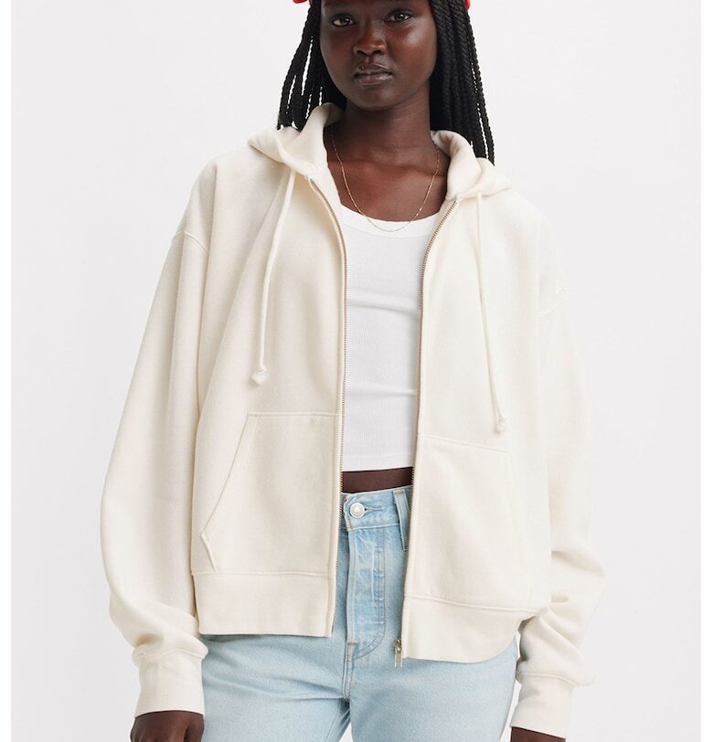 Худи Everyday с паднали ръкави и скосени джобове - Мръснобял Levis