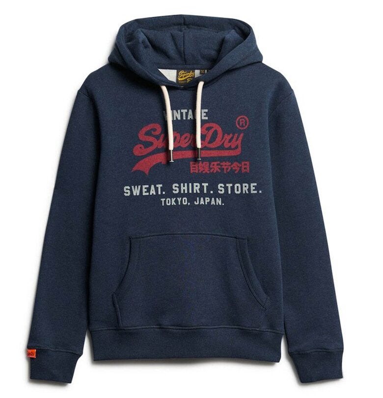 Худи Heritage с памук с лого - Тъмносин Superdry  Co