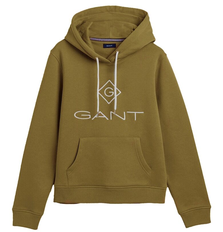 Худи Lock Up с джоб кенгуру - Зелен Gant