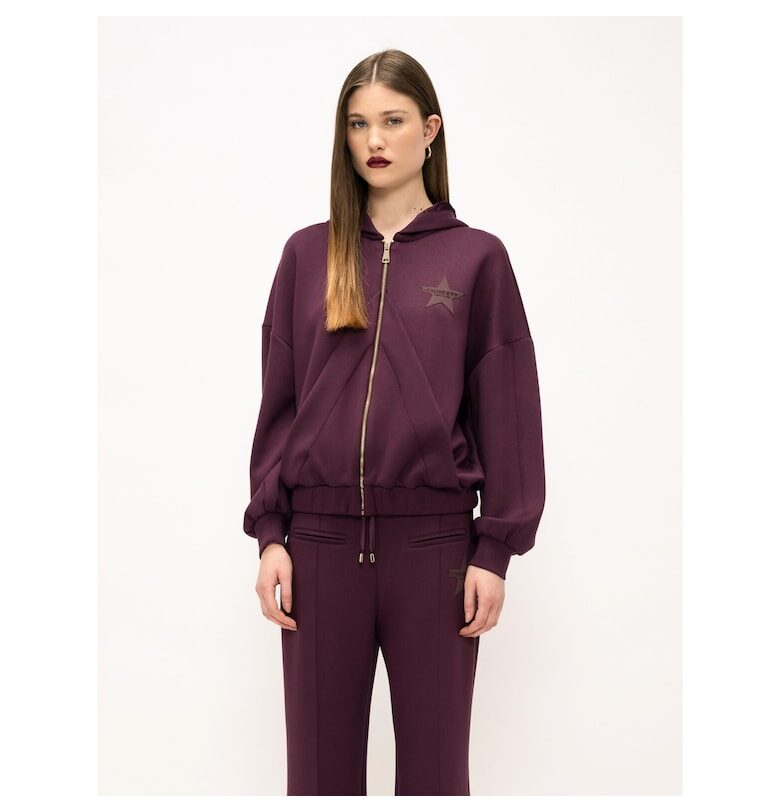 Худи Seraphina с цип и паднали ръкави - Тъмновиолетов Marc Ellis