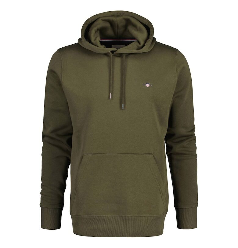 Худи Shield с джоб кенгуру - Зелен Gant