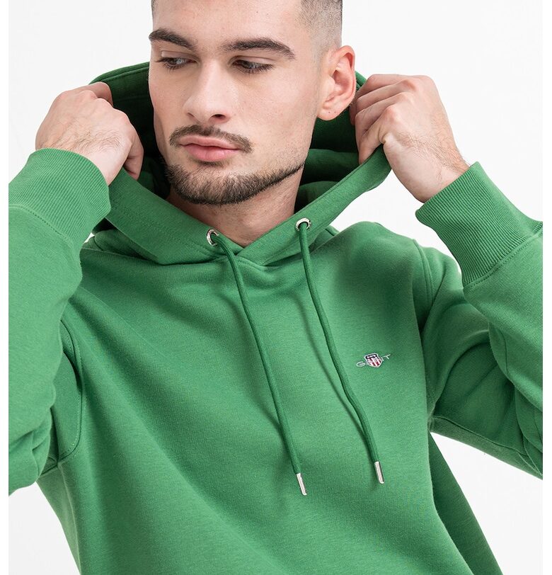 Худи Shield с джоб кенгуру - Зелен Gant