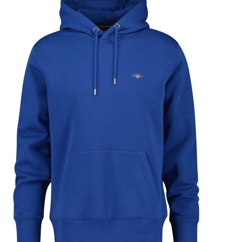 Худи Shield с джоб кенгуру - Индигово синьо Gant