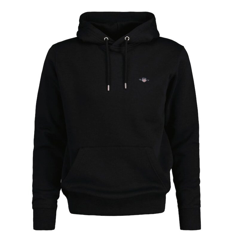 Худи Shield с джоб кенгуру - Черен Gant