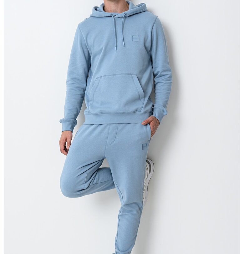 Худи Wetalk с джоб кенгуру - Ледено синьо BOSS