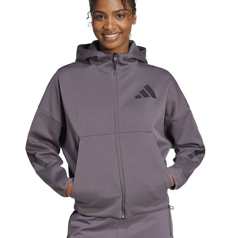 Худи Z.N.E. с паднали ръкави и скосени джобове - Бледовиолетов adidas Sportswear