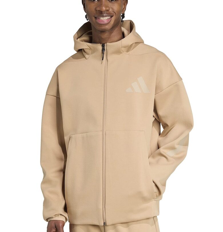 Худи Z.N.E. с цип - Бежов/Тъмнобежово adidas Sportswear